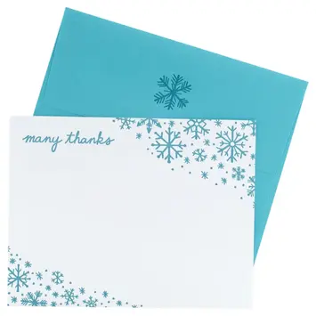 Smudge Ink - SI SI NSTY - Snowflakes Boxed Thank You Note Set with Letterpress-printed Envelope