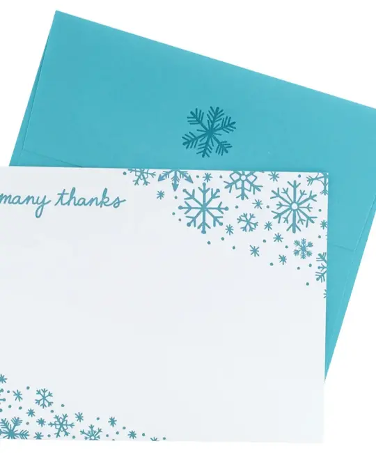 Smudge Ink - SI SI NSTY - Snowflakes Boxed Thank You Note Set with Letterpress-printed Envelope