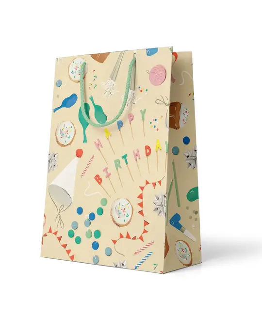 Amy Heitman Illustration - AHI AHI GBME - Birthday Trimmings Medium Gift Bag