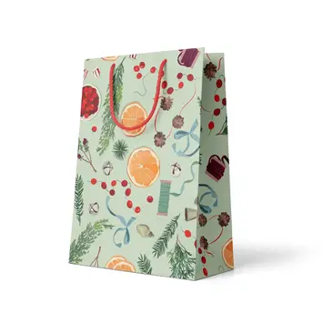 Amy Heitman Illustration - AHI AHI GBME - Holiday Trimmings  Medium Gift Bag