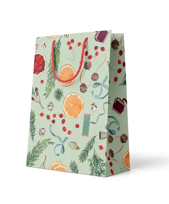 Amy Heitman Illustration - AHI AHI GBME - Holiday Trimmings  Medium Gift Bag