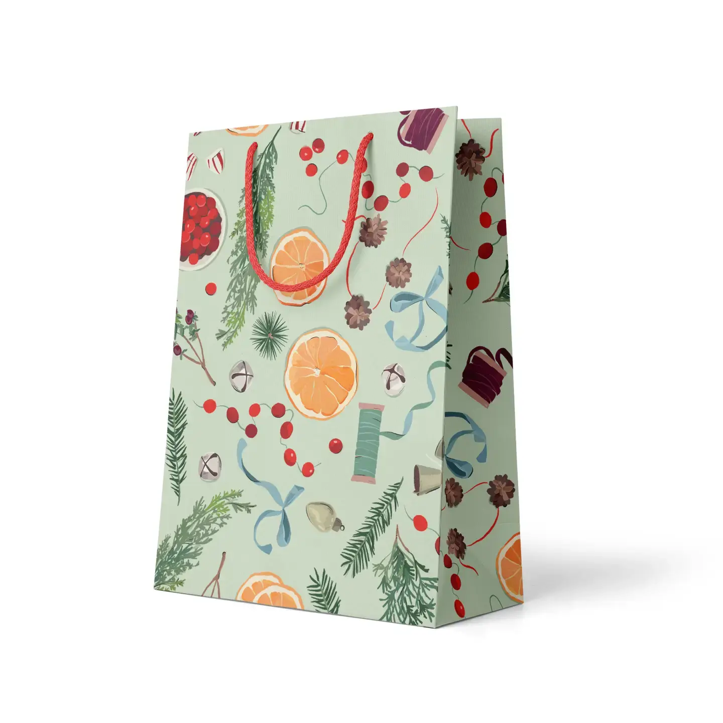 Amy Heitman Illustration - AHI AHI GBME - Holiday Trimmings  Medium Gift Bag