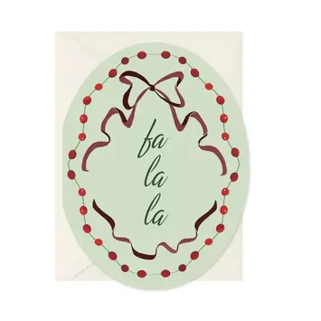 Amy Heitman Illustration - AHI AHIGCHO0030 - Fa La La Oval Holiday Card