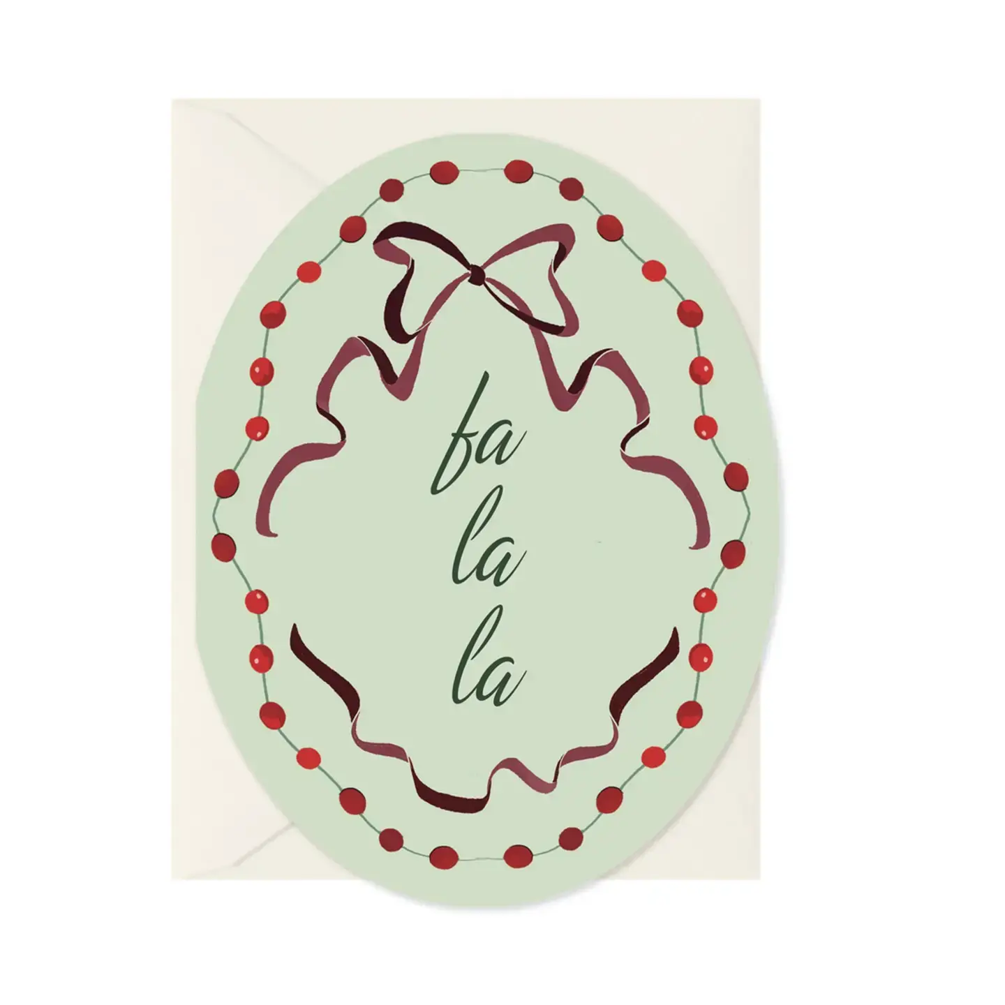 Amy Heitman Illustration - AHI AHIGCHO0030 - Fa La La Oval Holiday Card