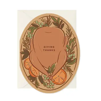 Amy Heitman Illustration - AHI AHIGCTH0001 - Giving Thanks Platter Thanksgiving Card
