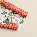 One & Only Paper - OAO OAO WPROHO - Nostalgic Christmas Checkered Star Double Sided Wrap Roll (3 Sheets)