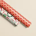 One & Only Paper - OAO OAO WPROHO - Nostalgic Christmas Checkered Star Double Sided Wrap Roll (3 Sheets)