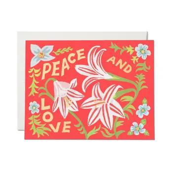 Red Cap Cards - RCC RCC NSHO - Peace and Love Amaryllis Holiday Boxed Note Set