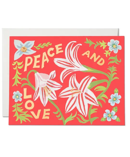 Red Cap Cards - RCC RCC NSHO - Peace and Love Amaryllis Holiday Boxed Note Set