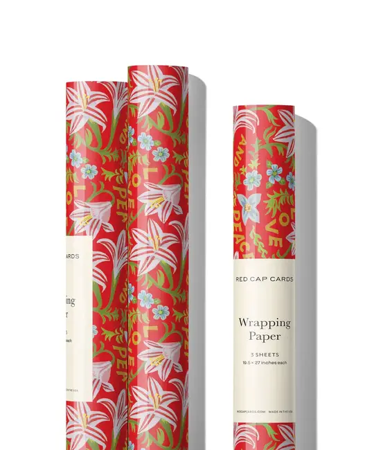 Red Cap Cards - RCC RCC WPROHO - Peace and Love Amaryllis Wrap Roll