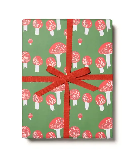 Red Cap Cards - RCC RCC WPROHO - Festive Mushrooms Wrap Roll