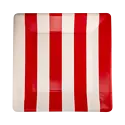 My Minds Eye - MME MME PS - Red and Pink Striped 11" Square Plate