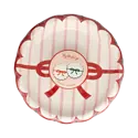 My Minds Eye - MME MME PS - Red/Pink Green/Mint Bow Striped 7" Scalloped Round Plate