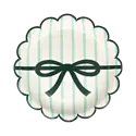 My Minds Eye - MME MME PS - Red/Pink Green/Mint Bow Striped 7" Scalloped Round Plate