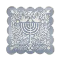 My Minds Eye - MME MME PS - Floral Menorah Scalloped Dinner Plate