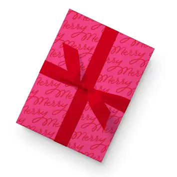 Dahlia Press - DAP DAP WPROHO - Merry Script Pink Wrap Roll