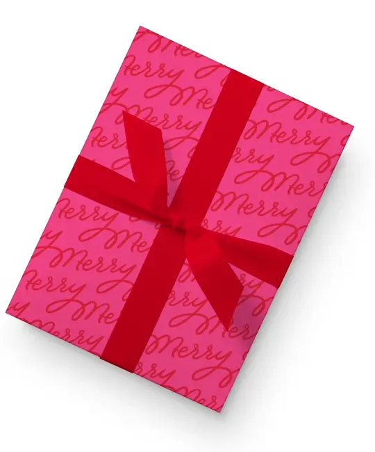 Dahlia Press - DAP DAP WPROHO - Merry Script Pink Wrap Roll