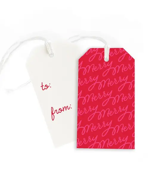 Dahlia Press - DAP DAP GTHO - Merry Script Pink Gift Tags