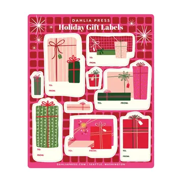 Dahlia Press - DAP DAP GTHO - Pink Presents Sticker Gift Labels (style 3)