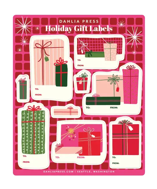 Dahlia Press - DAP DAP GTHO - Pink Presents Sticker Gift Labels (style 3)