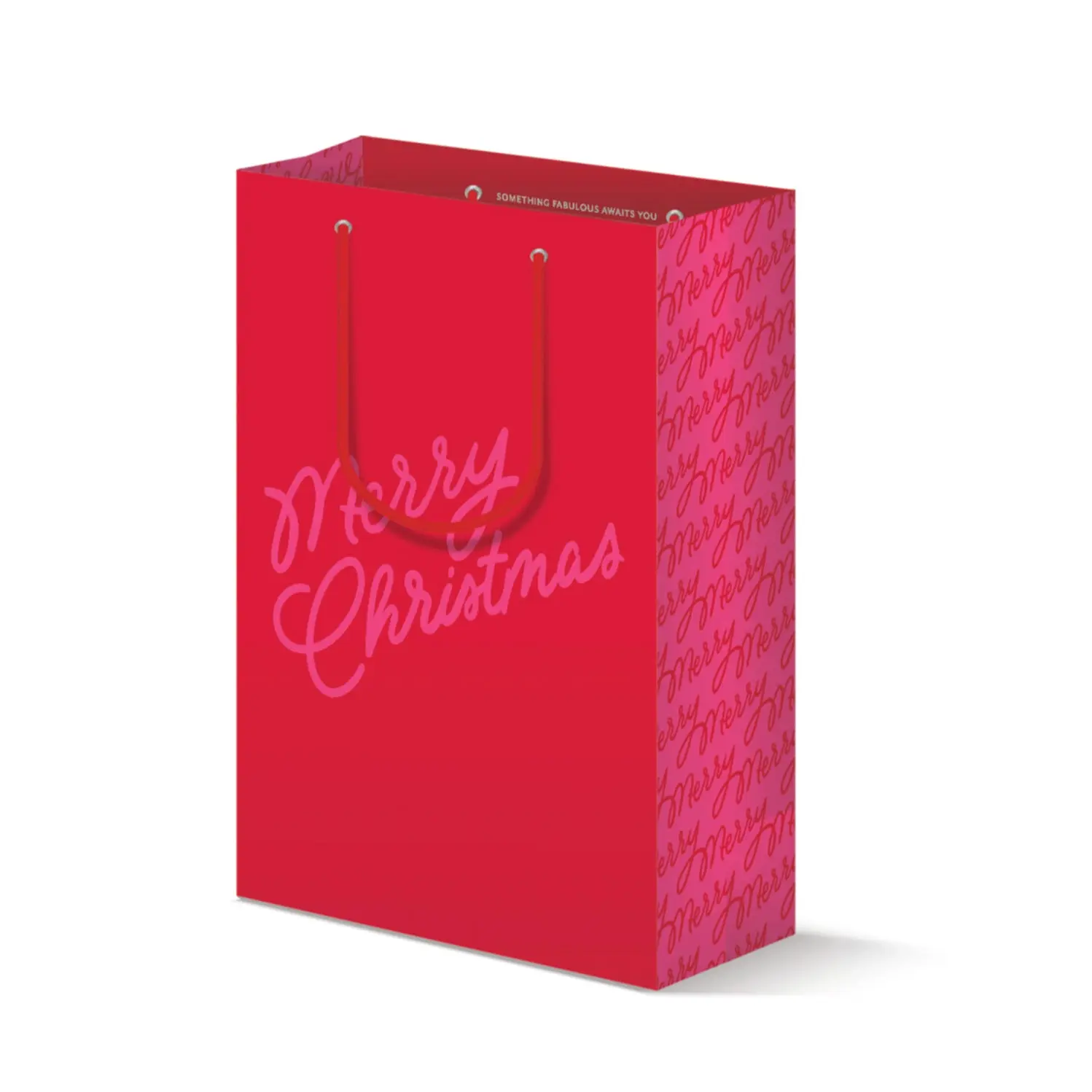 Dahlia Press - DAP DAP GBME- Merry Script Pink Medium Gift Bag
