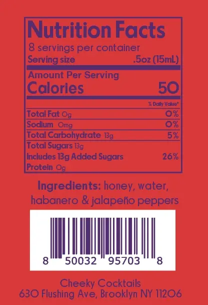 Cheeky Cocktails - CHC CHC FAD - Habanero Hot Honey Syrup, 4 oz.