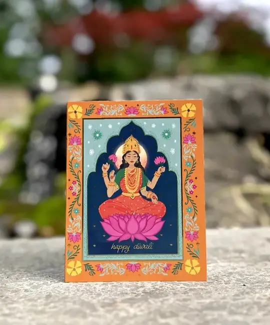 Wild Croft Studio - WCS WCSGCSE0003 - Lakshmi Diwali Card