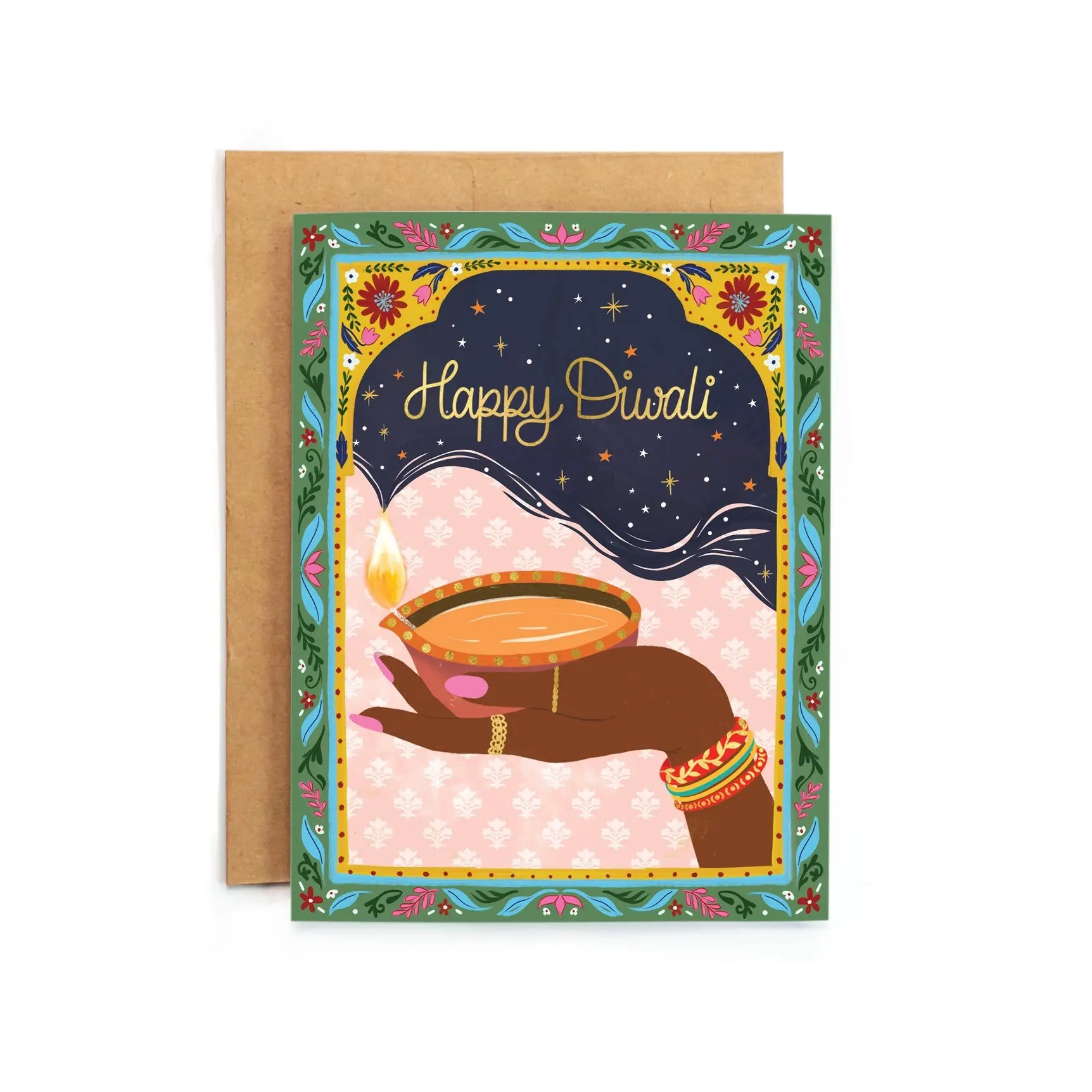 Wild Croft Studio - WCS WCSGCSE0002 - Hand with Dish Diwali Card