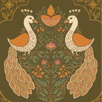 Amicreative - AM AMGCSE0001 - Birds Diwali Card