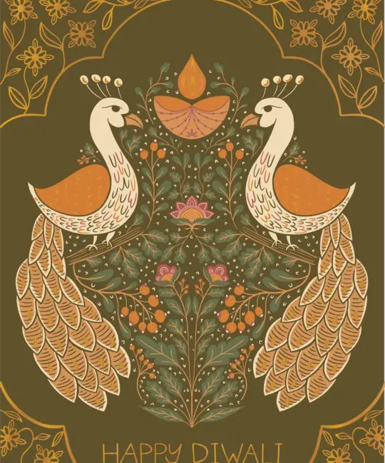 Amicreative - AM AMGCSE0001 - Birds Diwali Card