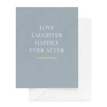 Sugar Paper - SUG SUGGCWE0034 - Love Laughter Happily Ever After Blue Wedding Card