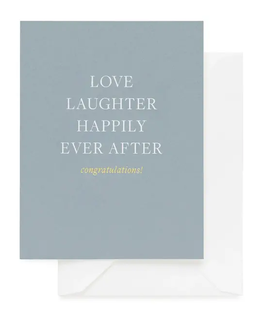 Sugar Paper - SUG SUGGCWE0034 - Love Laughter Happily Ever After Blue Wedding Card
