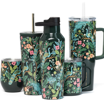 Corkcicle - CO CO HG - Peacock Blue Cold Cup with Straw