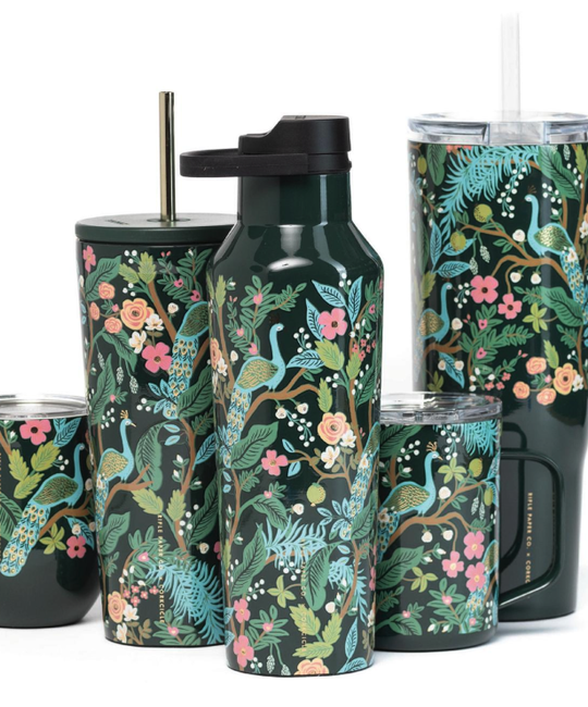 Corkcicle - CO CO HG - Peacock Blue Cold Cup with Straw