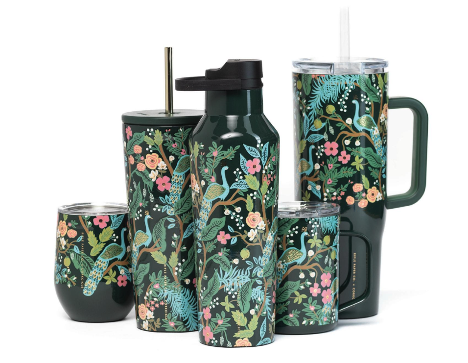 Corkcicle - CO CO HG - Peacock Blue Cold Cup with Straw