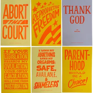 Ladyfingers Letterpress - LF LF PR - Reproductive Rights Protest Posters, Set of 6