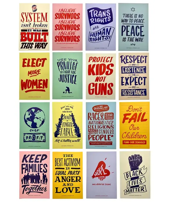 Ladyfingers Letterpress - LF LF PR - Protest Posters Part One, Set of 16