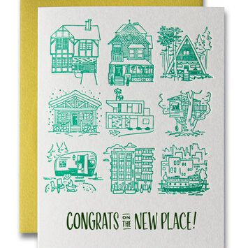 Ladyfingers Letterpress - LF LFGCNH0003 - Congrats On the New Place Home Illustrations Card