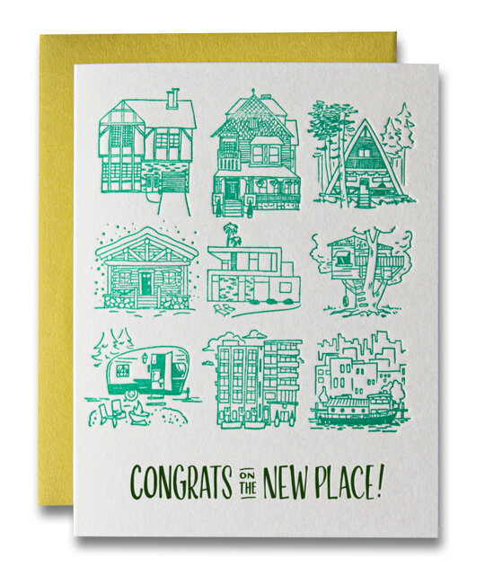 Ladyfingers Letterpress - LF LFGCNH0003 - Congrats On the New Place Home Illustrations Card