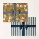 Urbanic Goods - URB URG WPRO - Hydrangea + Denim Ticking Double-Sided Wrap Roll of 3