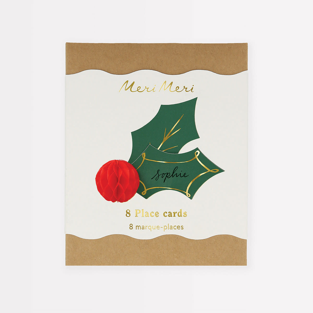 Meri Meri - MEM MEM PC - Holly Honeycomb Place Cards