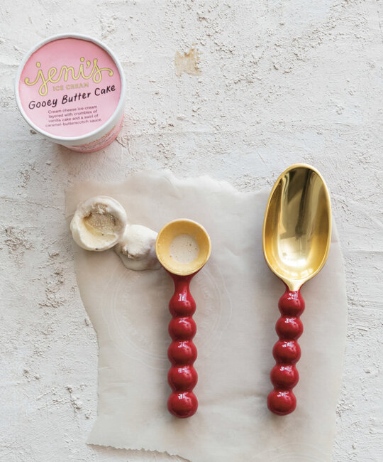 Creative Co-Op - CCO CCO HG - Red & Gold Enameled Scoop