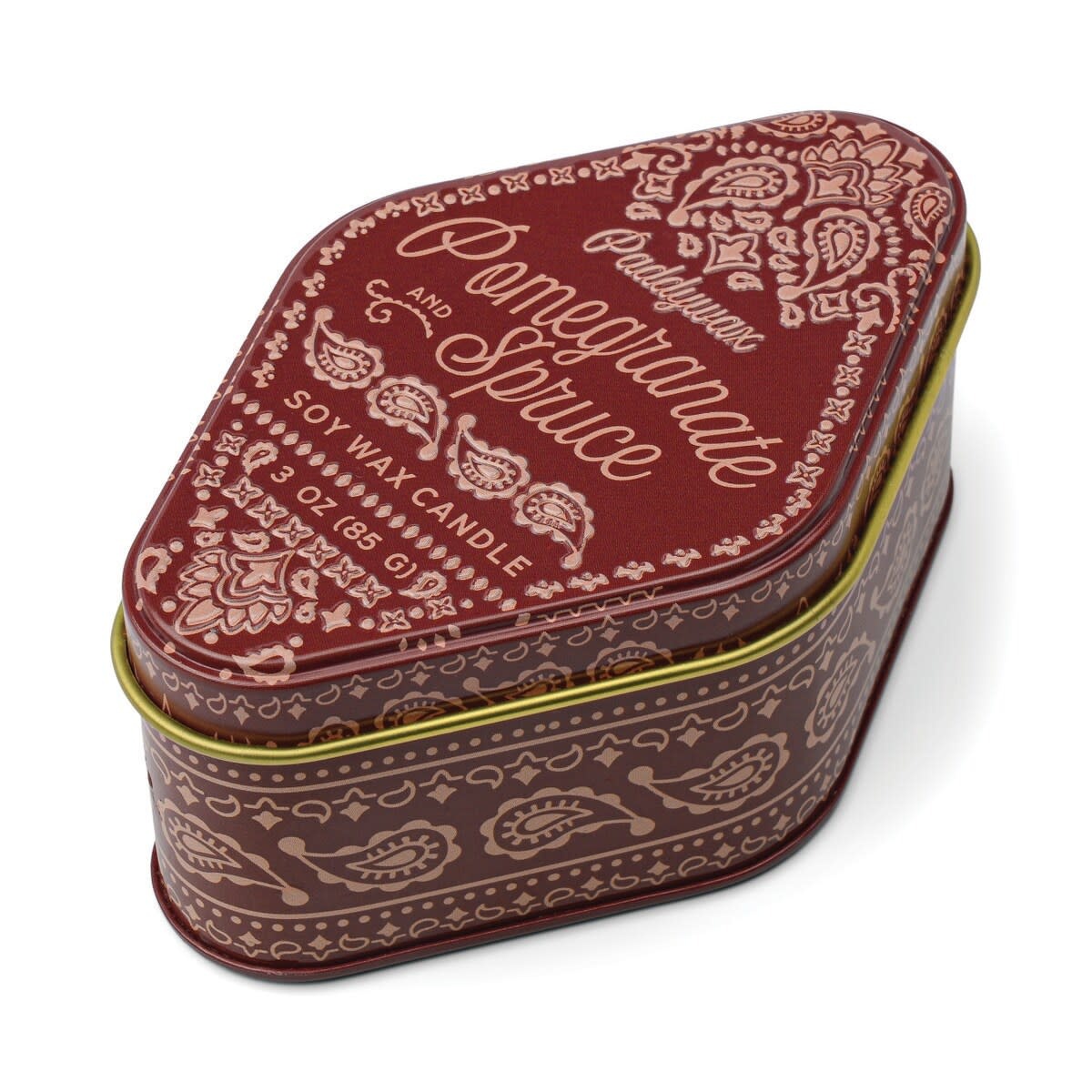 Paddywax - PA PA CASM - Pomegranate & Spruce Bandana Tin 3.5 oz Candle