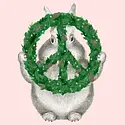 Dear Hancock - DH DHGCHO0047 - Bunny with Peace Shaped Wreath Holiday Card
