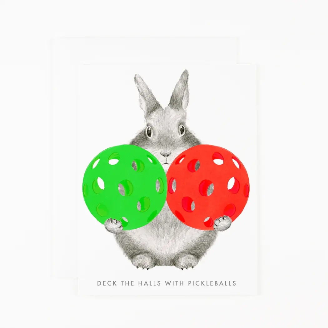 Dear Hancock - DH DHGCHO0048 - Deck the Halls with Pickleballs Holiday Card