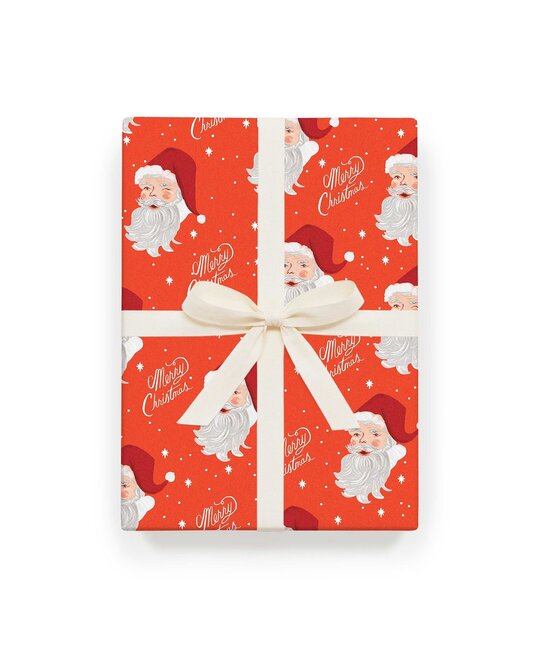 Rifle Paper Co - RP RP WPROHO - Santa Red Background Wrap, Roll of 3