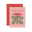 Rifle Paper Co - RP RPGCHO - Merry Christmas Mistletoe Pink Background Card