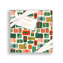 Gus and Ruby Letterpress - GR Gus & Ruby - Cream Holiday Gifts Set of 6 Cocktail Napkins