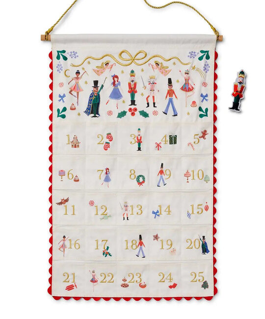Rifle Paper Co - RP Rifle Paper Co - Nutcracker Hanging Fabric Advent Calendar
