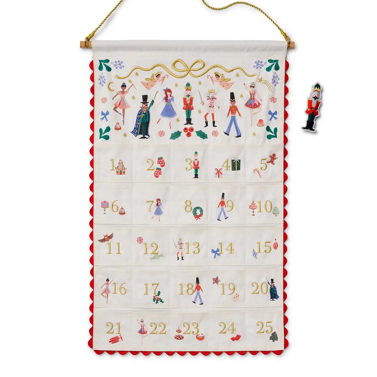 Rifle Paper Co - RP Rifle Paper Co - Nutcracker Hanging Fabric Advent Calendar